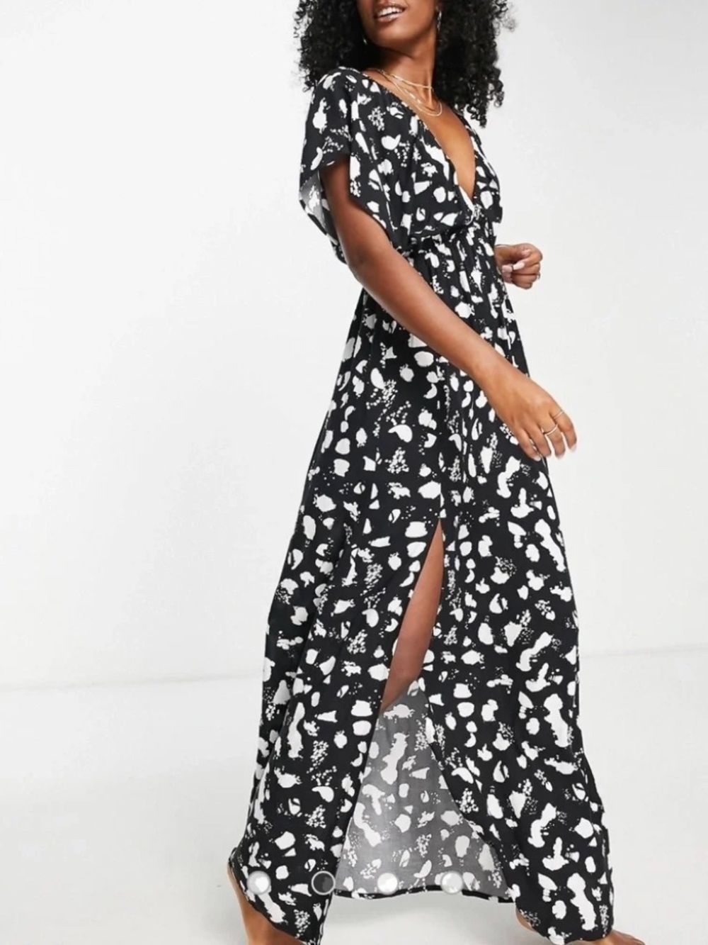 ASOS Black and White Maxi Dress Size 4 Small